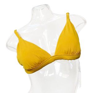 NWT Mustard Yellow Ribbed Bikini Swim Top - Women's Size XL - Shade & Shore